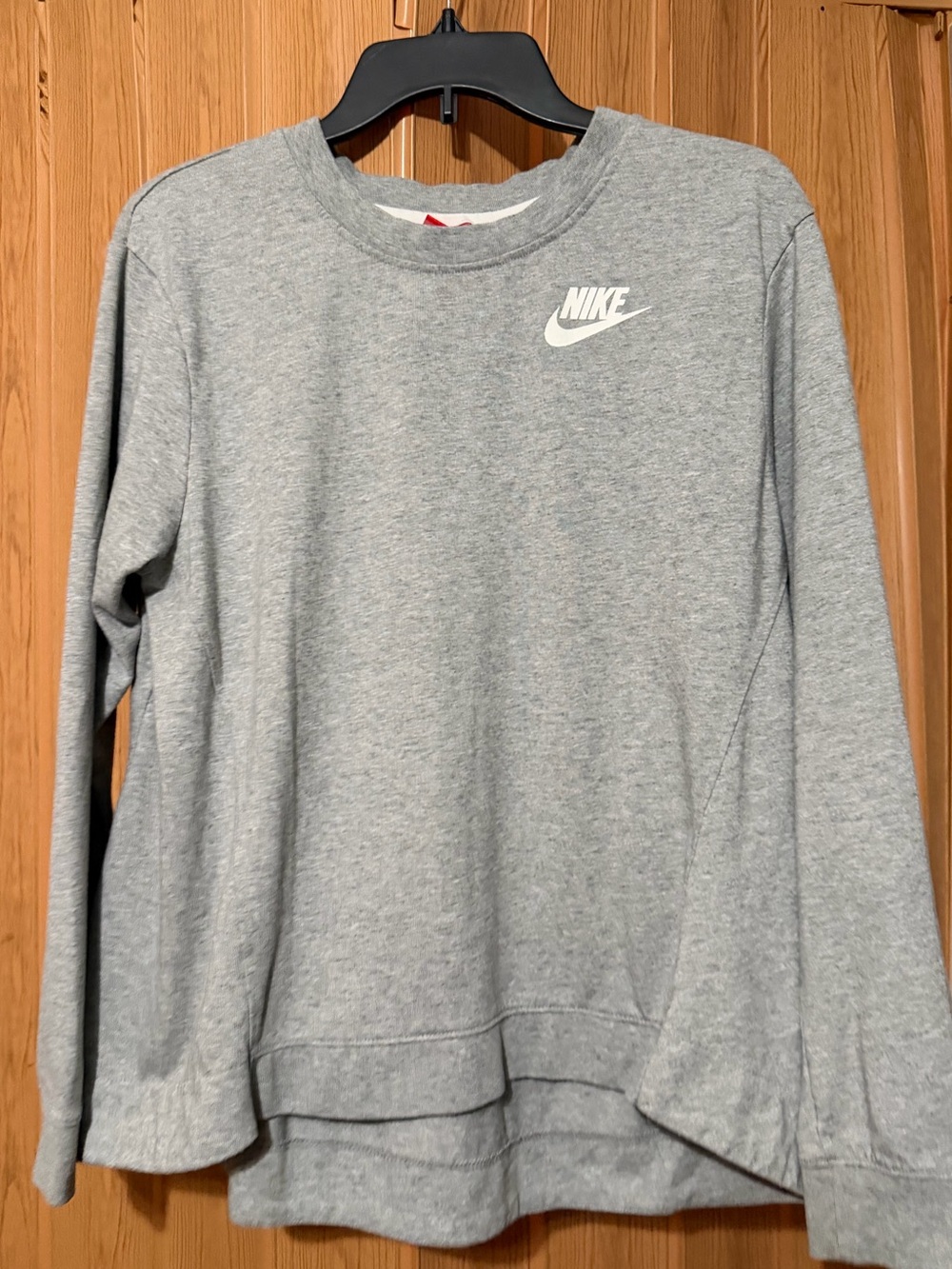 Nike Women's Grey Crewneck Sweater High/Low